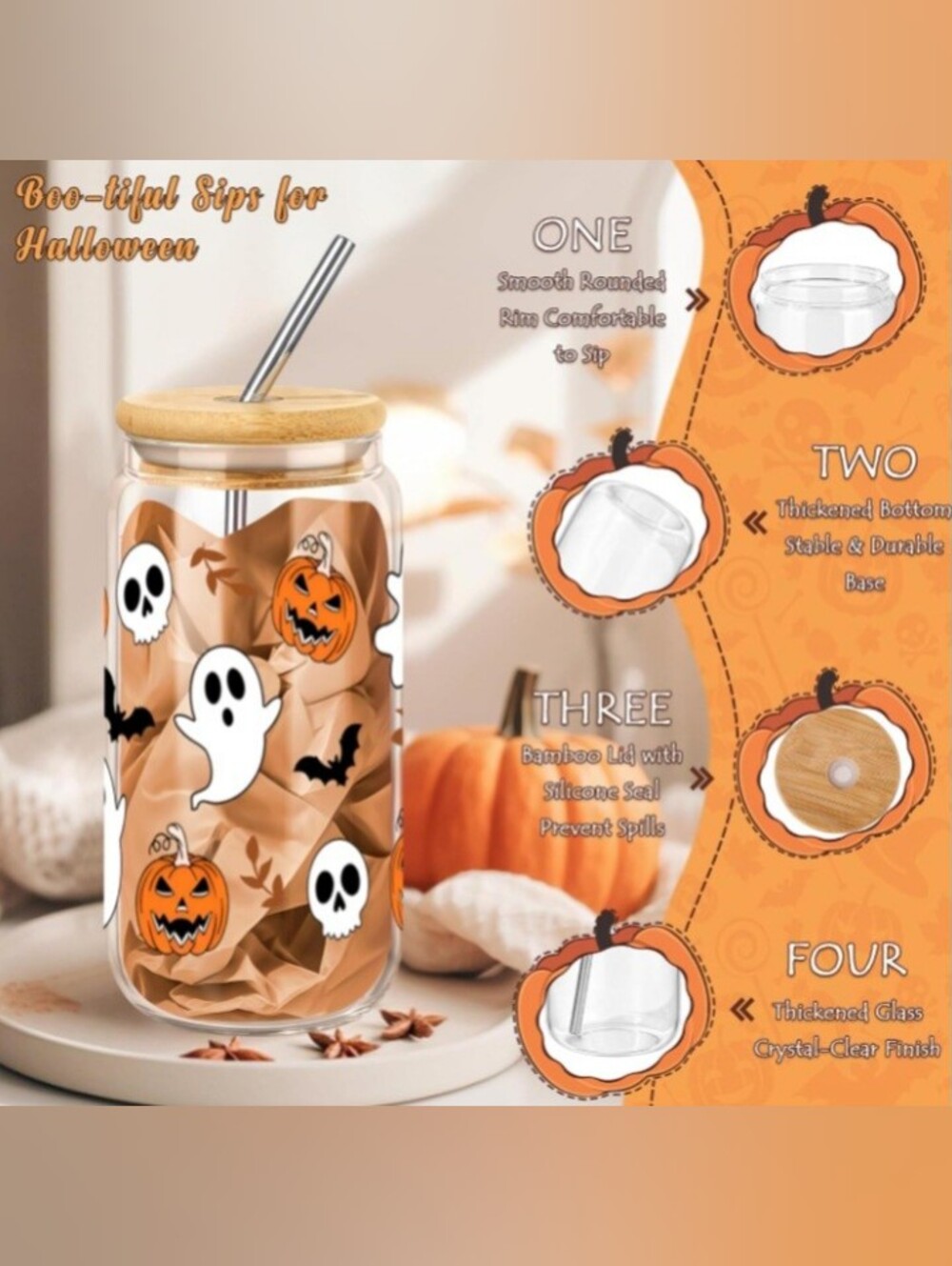 10-Piece Halloween Boo Basket Gift Set for Her Ghost Pumpkin New - Picture 6 of 7